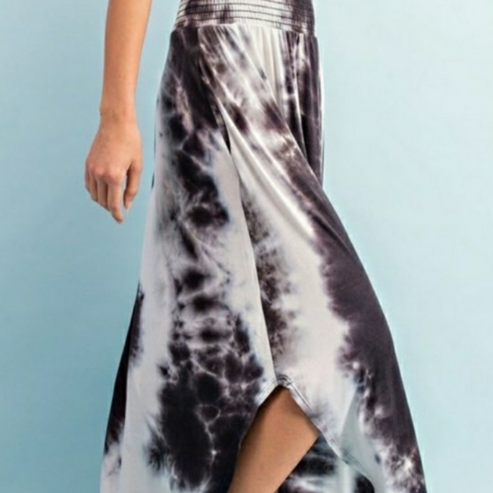 Tie Dye Maxi Skirt with Side Pockets - Picture 5 of 6